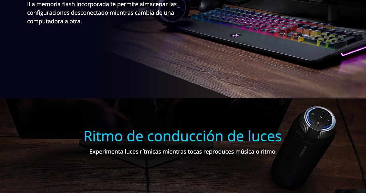 Tronsmart TK09R Spanish Mechanical Gaming Keyboard with RGB Backlight Macro Keys Blue Switches for Gamers