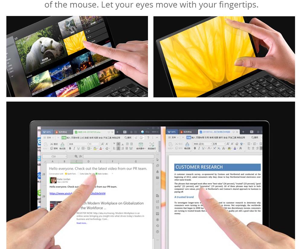 Magic-Ben MAG1 Pocket Laptop 8.9" IPS Touchscreen 2560*1600 Intel Core m3-8100y 16GB Memory 512GB SSD Full metal Slim body Ultra Light Backlit Keyboard Fingerprint Window 10 - Black