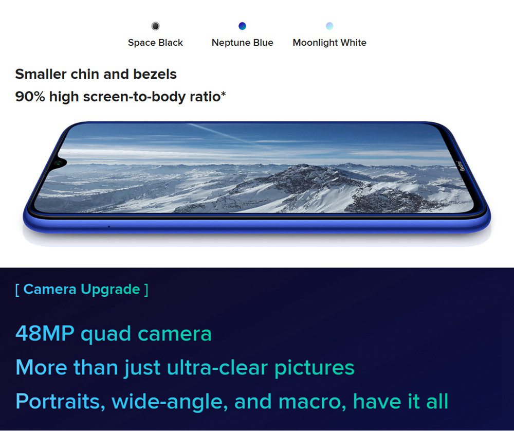 Xiaomi Redmi Note 8 6.3 Inch 4G LTE Smartphone Snapdragon 665 4GB 64GB 48.0MP+8.0MP+2.0MP+2.0MP Quad Rear Cameras Fingerprint ID Dual SIM Android 9.0 Global Version - White
