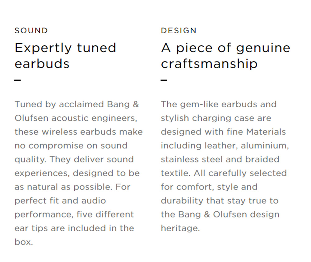 B&O Beoplay E8 2.0 Bluetooth TWS Earphones Transparency Mode Qi Wireless Charging Box