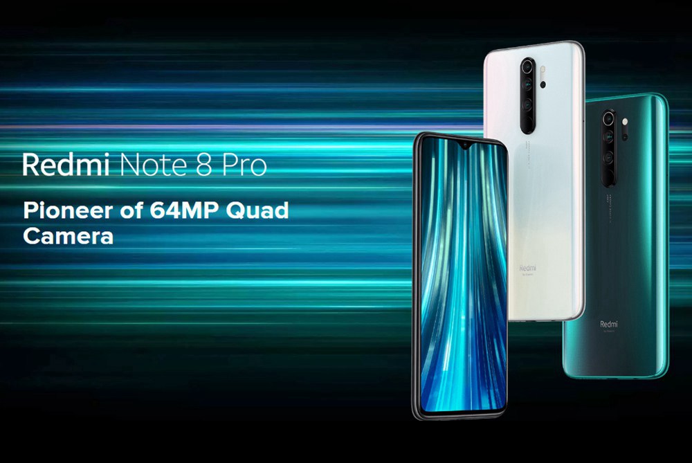 Xiaomi Redmi Note 8 Pro 6.53 Inch 4G LTE Smartphone MTK Helio G90T 6GB 128GB 64.0MP+8.0MP+2.0MP+2.0MP Quad Rear Cameras MIUI 10 Type-C Fingerprint ID Global Version - Grey