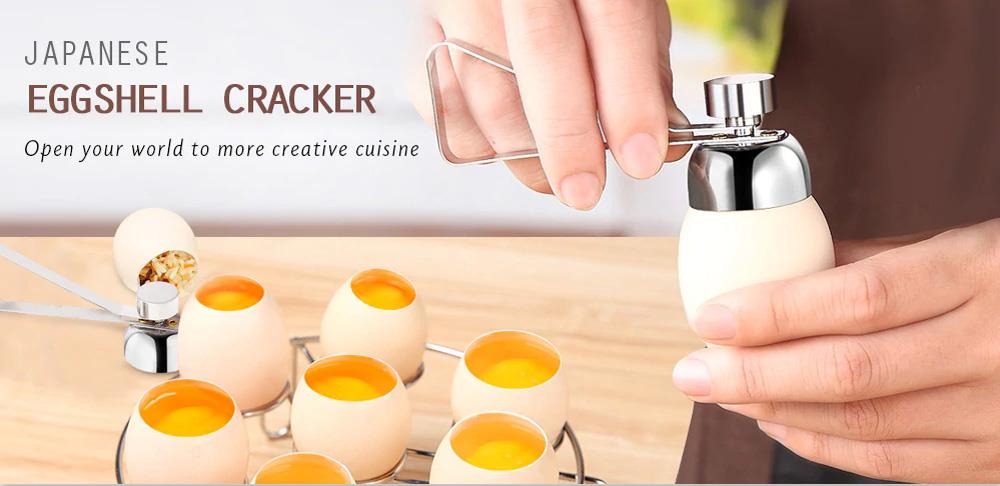 Stainless Eggshell Cutter Egg Cracker Kitchen Tool - Silver