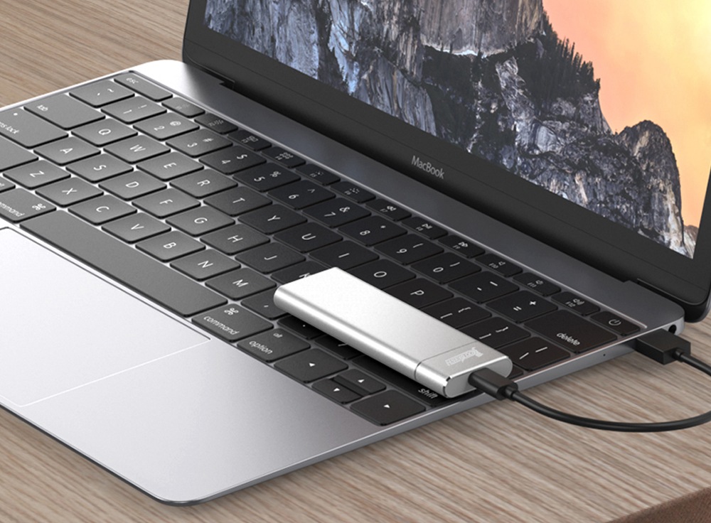 Coolfish M1 NGFF 1TB SSD Portable External Solid State Drive Max Read Speed 430MB/S M.2 Interface - Silver