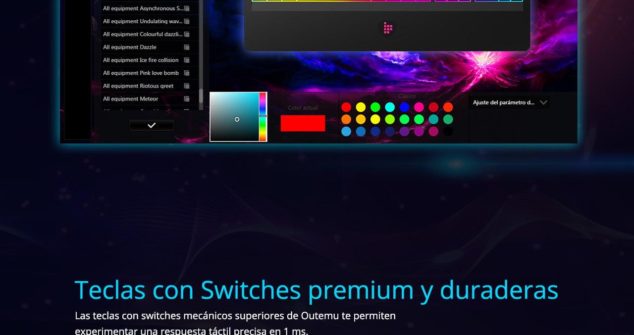 Tronsmart TK09R Spanish Mechanical Gaming Keyboard with RGB Backlight Macro Keys Blue Switches for Gamers