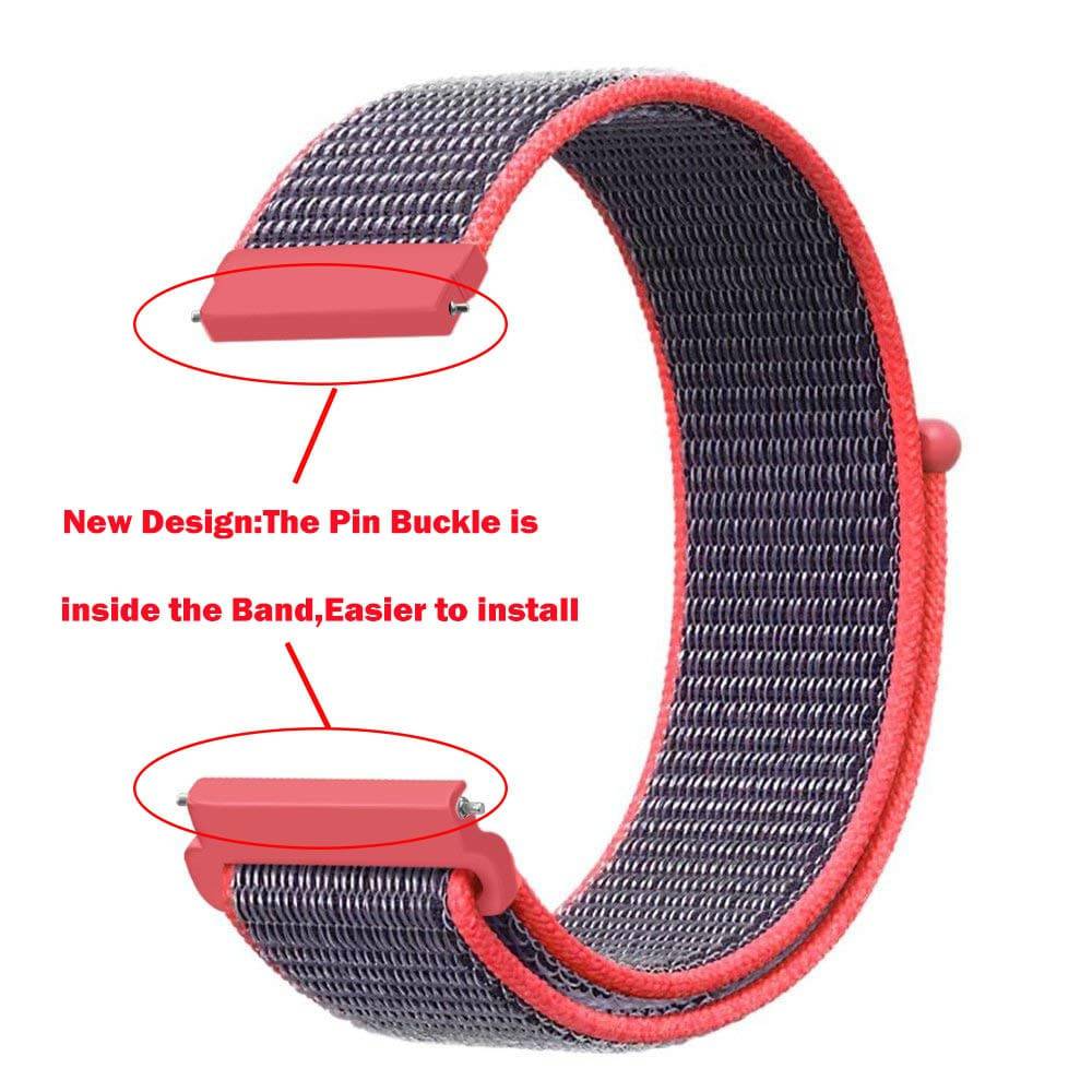 Replacement Watch Band For Huami Amazfit GTS Loop Nylon Canvas Strap - White
