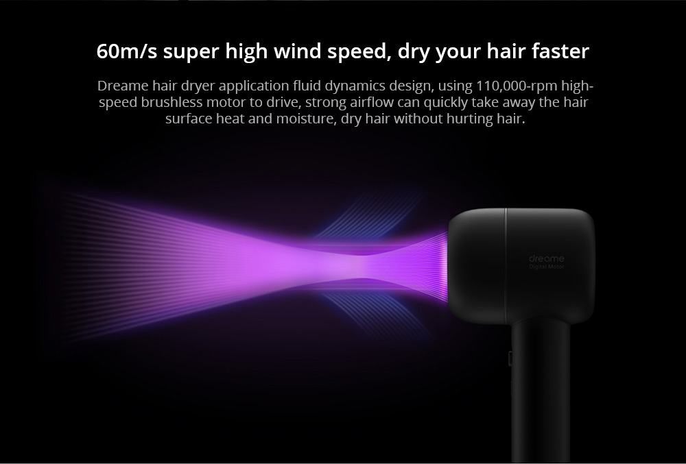 Dreame 1400W Hair Dryer 3 modes Negative Ion Intelligent Temperature Control - White