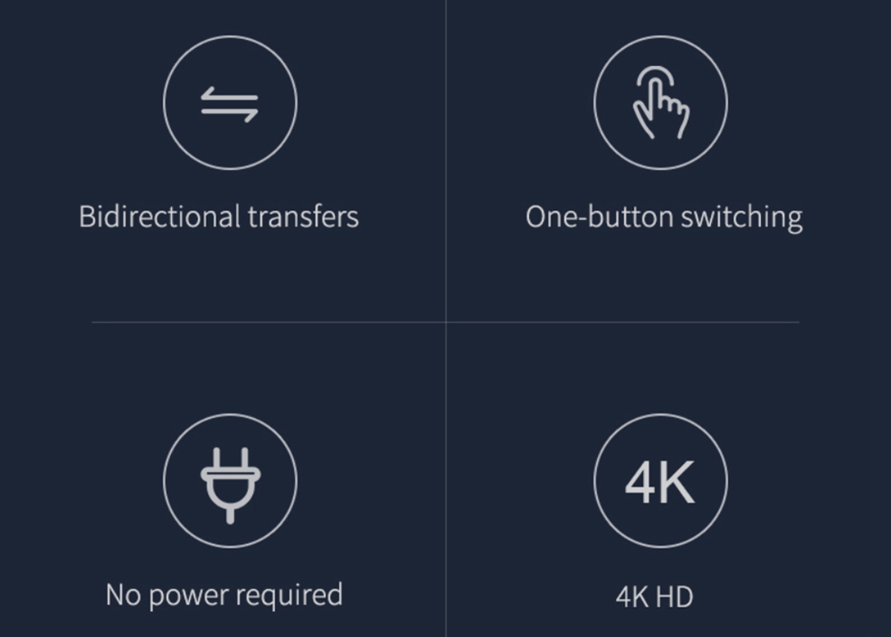Hagibis HDMI 2.0 Smart 4K HD Splitter Bidirectional Transmission for TV PS3/4 Xbox Laptop