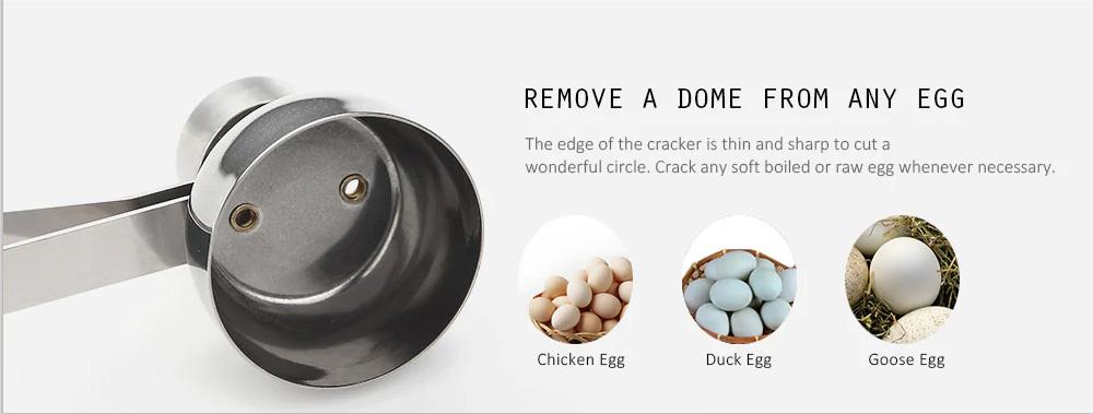 Stainless Eggshell Cutter Egg Cracker Kitchen Tool - Silver