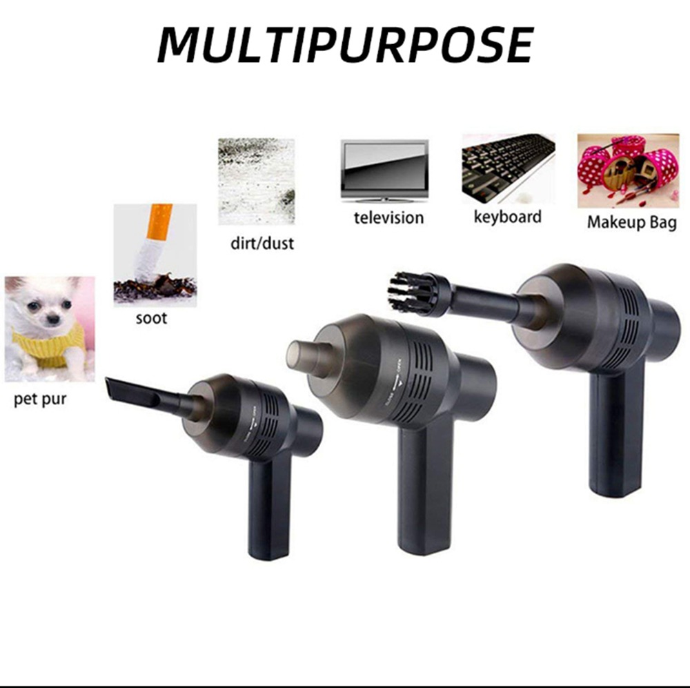 Mini Portable Keyboard Vacuum Cleaner Multifunctional Wireless USB Charging For PC Laptop - Black