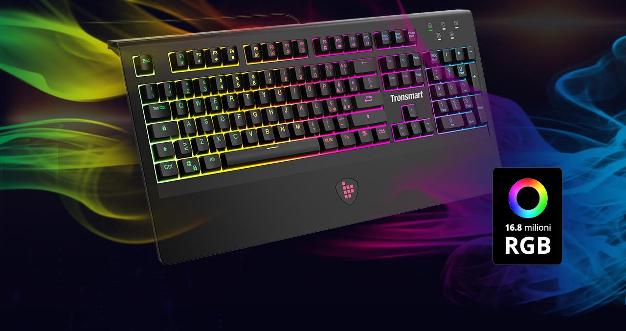 Tronsmart TK09R Italian Mechanical Gaming Keyboard with RGB Backlight Macro Keys Blue Switches for Gamers