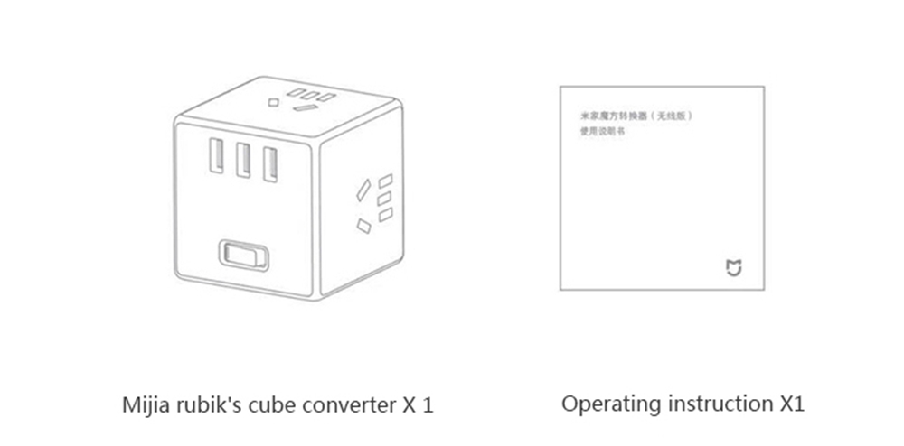 Xiaomi Mijia Magic Cube Converter 3 USB Ports Fast Charge Plug Socket Adapter Cordless Version - White