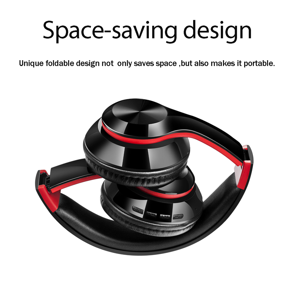 WZ8 Wireless Bluetooth 5.0 Headphone Stereo Bass Noise Cancelling - Red