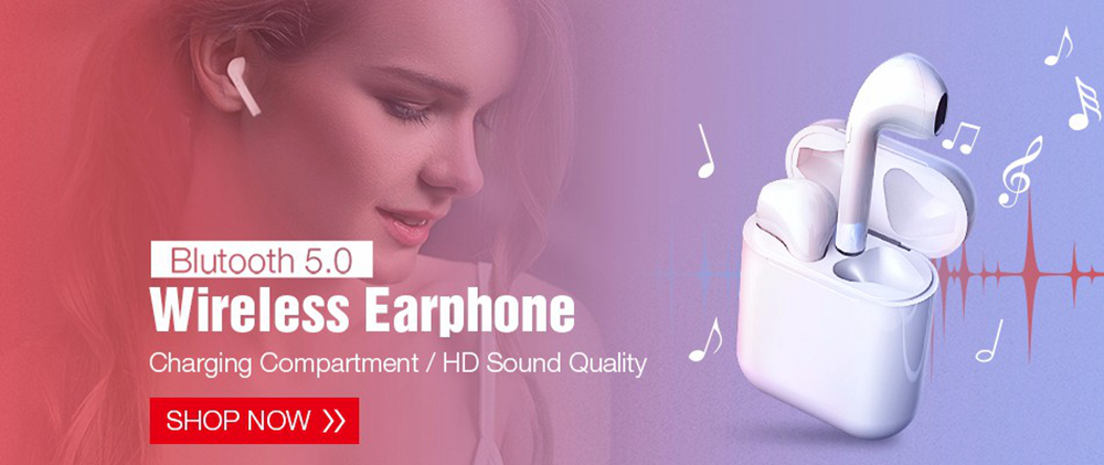 Apods i12 TWS Bluetooth 5.0 Earbuds HiFi Heavy Bass - Black