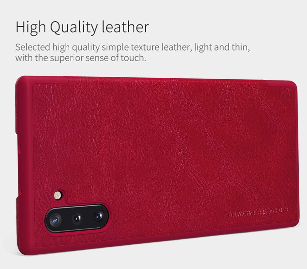 NILLKIN Protective Leather Phone Case For Samsung Galaxy Note 10 / Note 10 5G Smartphone - Black