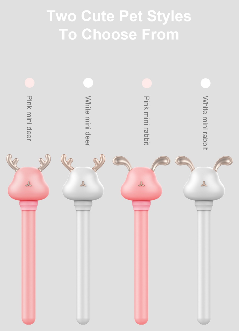 Mini USB Portable Deer Cool Mist Humidifier For Travel Car Home Hotel Office -White