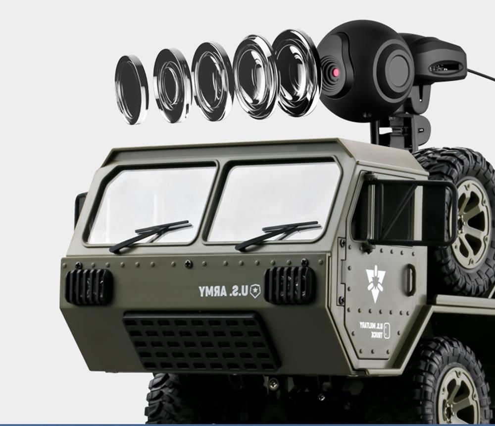 Fayee FY004A 2.4G 1/16 6WD Proportional Control US Army Military Truck RC Car For Kid Gift RTR - Army Green