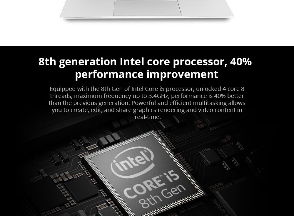 VORKE Notebook 15 4G Laptop Intel Core i5-8250U 15.6'' Screen 1920*1080 Windows 10 8GB DDR4 256GB SSD - Silver