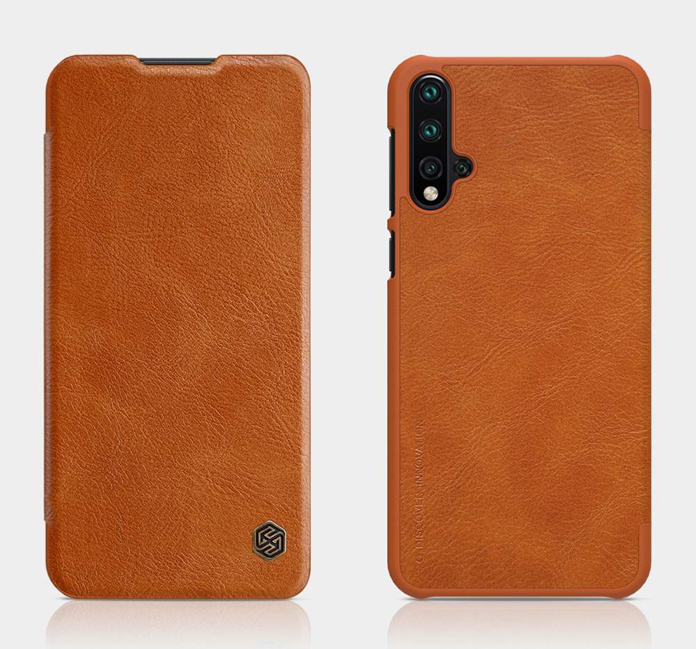 NILLKIN Protective Leather Phone Case For HUAWEI Nova 5 / Nova 5 Pro Smartphone - Black