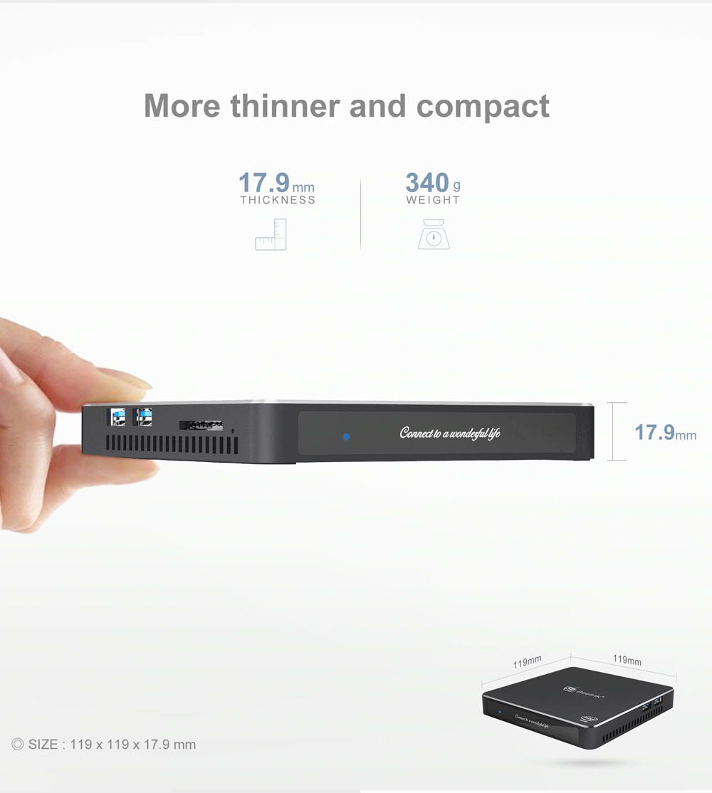 Beelink Gemini T42 Intel Apollo Lake j4205 Windows 10 4K Mini PC 8G DDR3 128G SSD 2.4G+5G WiFi Bluetooth HDMI*2 Dual Screen Display