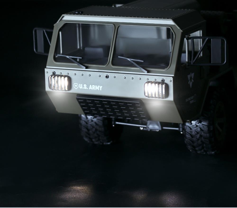 Fayee FY004A 2.4G 1/16 6WD Proportional Control US Army Military Truck RC Car For Kid Gift RTR - Army Green