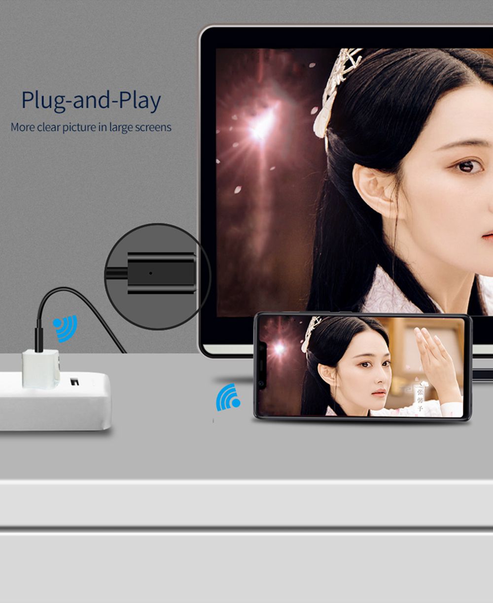 EZCast EZC-CS2 Wireless Plug&Play Display Receiver HDMI 2.4G/5G WIFI 1080P support Google Home/Chrome