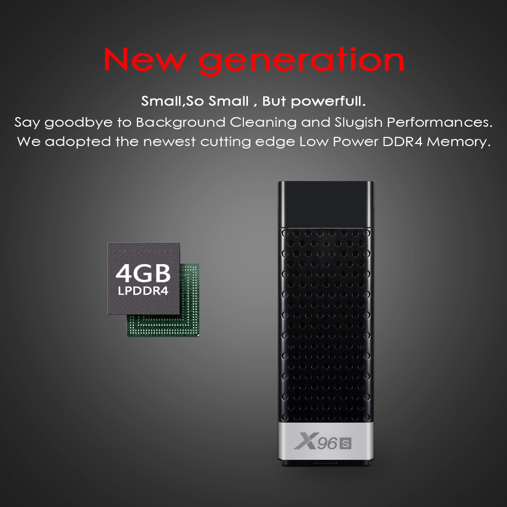 X96S Android 8.1 4GB DDR4 32GB eMMC Amlogic S905Y2 4K TV Dongle Dual Band WiFi Blutooth HDMI USB3.0