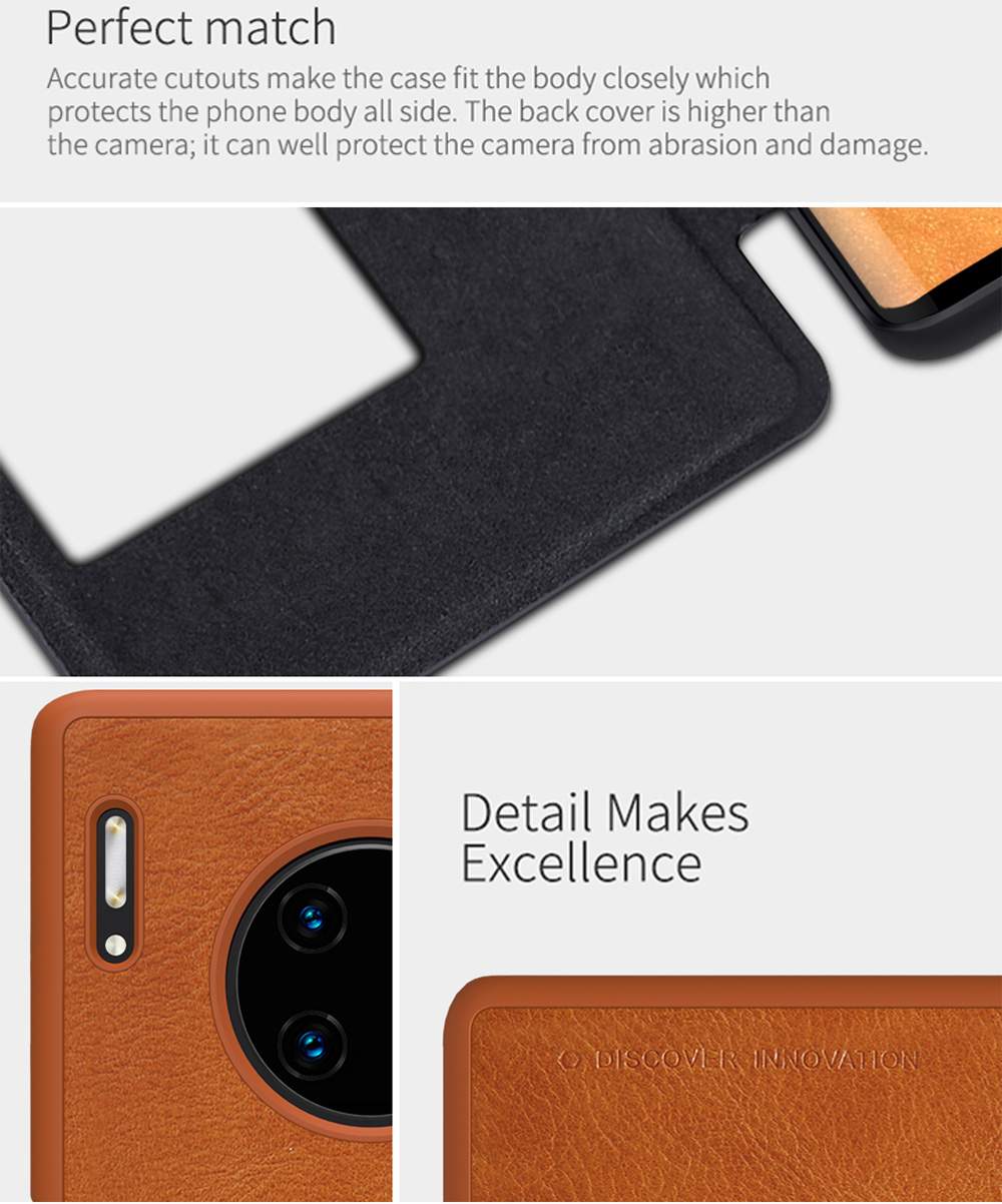 NILLKIN Protective Leather Phone Case For HUAWEI Mate 30 Pro Smartphone - Red