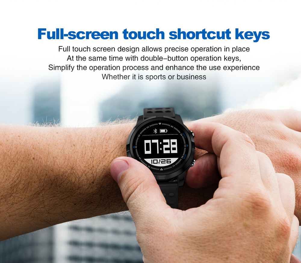N105 Smartwatch Heart Rate Monitor IP68 Water Resistant GPS Multi-Sport Mode - Black