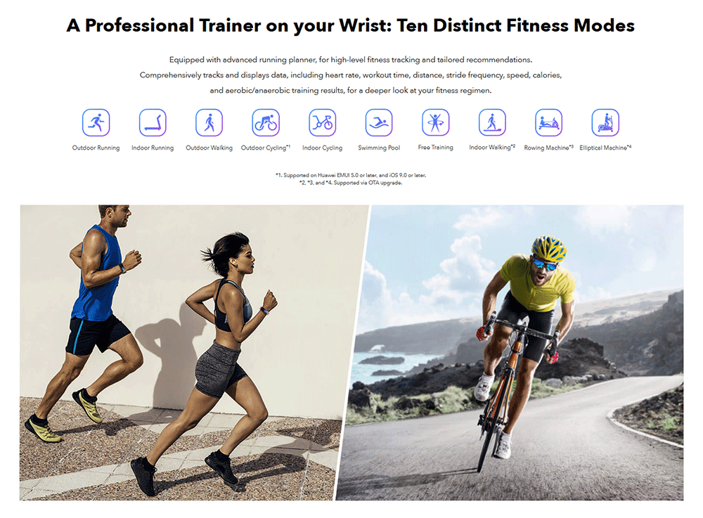 HUAWEI Honor Band 5 Smart Bracelet Blood Oxygen 0.95 Inch AMOLED Touch Large Color Screen 5ATM Heart Rate Monitor Swimming Posture Recognition Global Version - Black