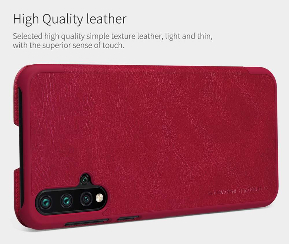 NILLKIN Protective Leather Phone Case For HUAWEI Nova 5 / Nova 5 Pro Smartphone - Black