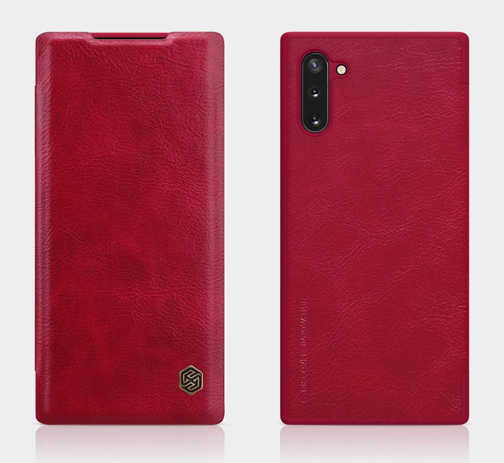 NILLKIN Protective Leather Phone Case For Samsung Galaxy Note 10 / Note 10 5G Smartphone - Black