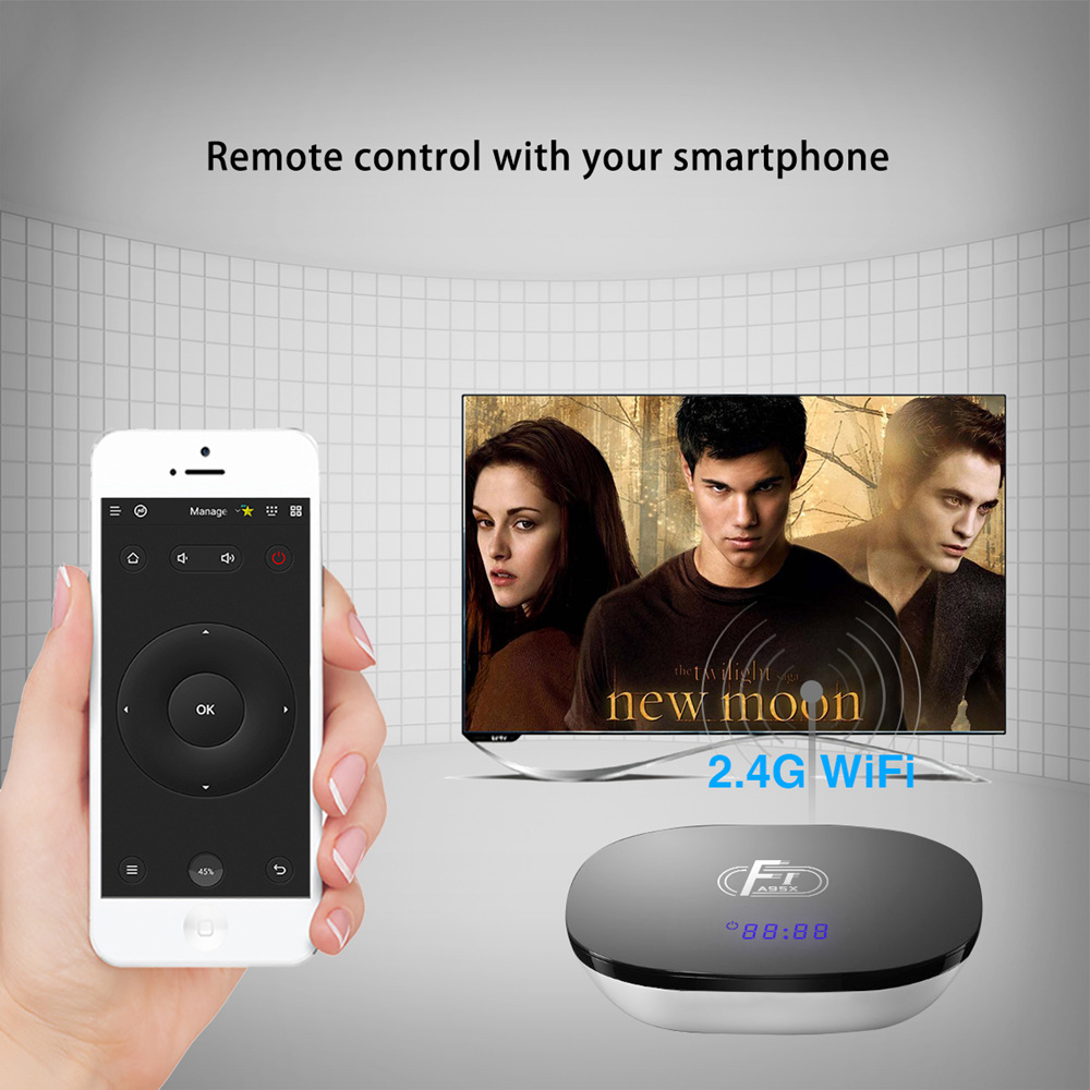 A95X F1 Amlogic S905W Android 7 2GB DDR3 16GB eMMC KODI 17.6 4K TV Box with IR Receiver WIFI LAN HDMI