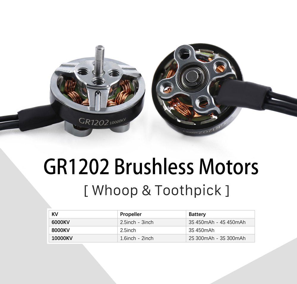 Geprc GR1202 8000KV 2-3S 1.5 Shaft Brushless Motor For Toothpick Whoop FPV Racing Drone