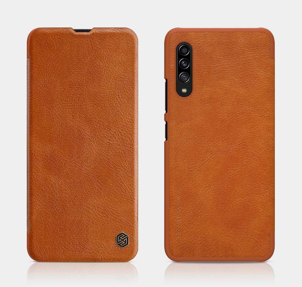 NILLKIN Protective Leather Phone Case For Samsung Galaxy A90 5G Smartphone - Red