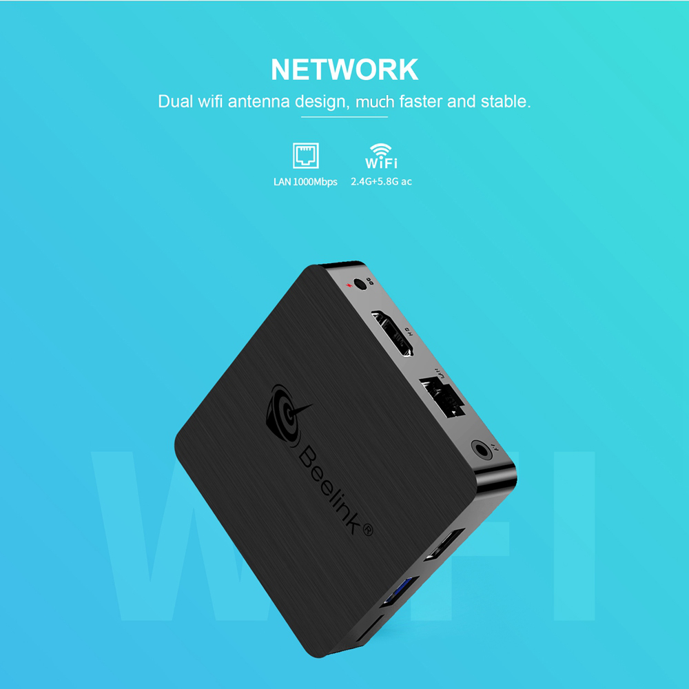Beelink GT1 MINI-2 Amlogic S905x3 Android 9.0 TV Box 2GB/16GB Voice Remote Control 2.4G+5.8G WiFi Bluetooth LAN 1000Mbps USB3.0