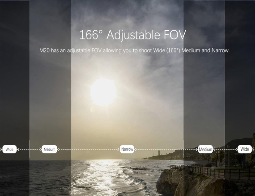 SJCAM M20 WiFi Action Camera 16MP Sony IMX206 Sensor 166 Degree Angle Len Gyro Stabilization With Waterproof Case - White