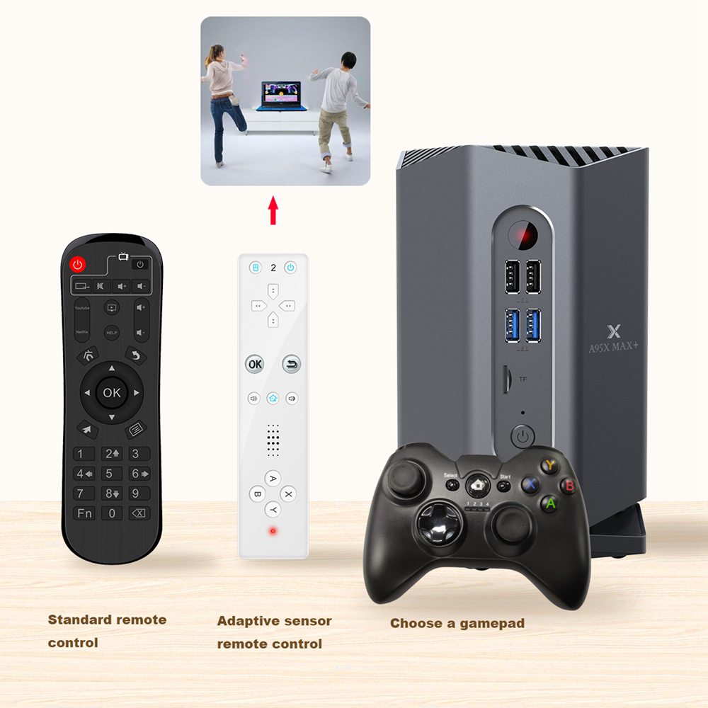 A95X MAX Plus Android 9.0 S922X TV BOX 4GB/64GB 4K 75fps HDR 10 IR Remote Control Sensor Gamepad 2.4G+5G WIFI Bluetooth USB 3.0