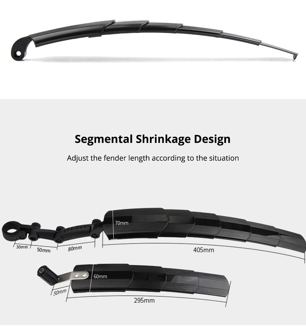 GUB AF02 Retractable Bicycle Fender Kit Front Rear Mudguards Cycling Parts - Black