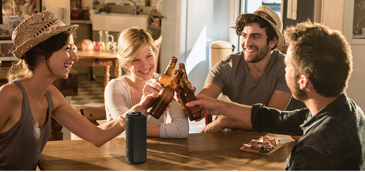 Tronsmart Element T6 Plus SoundPulse ™ Haut-parleur Bluetooth portable avec 40 W de sortie max. Basses profondes IPX6 étanche - Noir