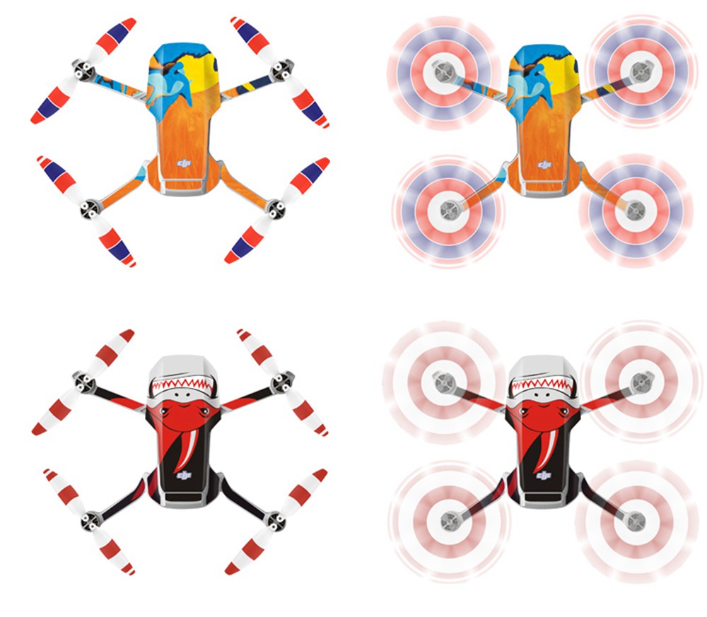 Sunnylife Expansion Accessories Aircraft Transmitter Sticker Set For DJI Mavic MINI RC Aircraft - Blue Shark