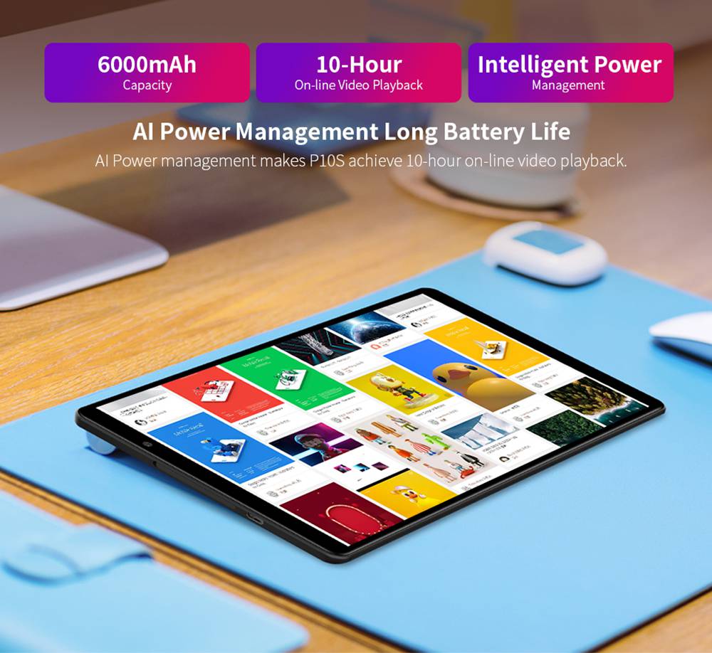 Teclast P10s 4G Tablet Spreadtrum SC9863A Octa Core 10.1" IPS Screen 1280*800 Android 9.0 2GB RAM 32GB ROM - Silver