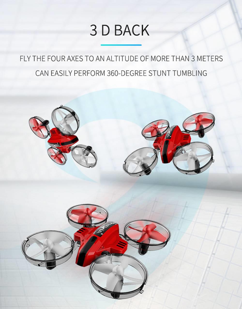 L6082 Air Genius RC Quadcopter Airplane Tiny Whoover All-In-One DIY 2.4G RC Drone For Kids Gift RTF Red - One Battery Version