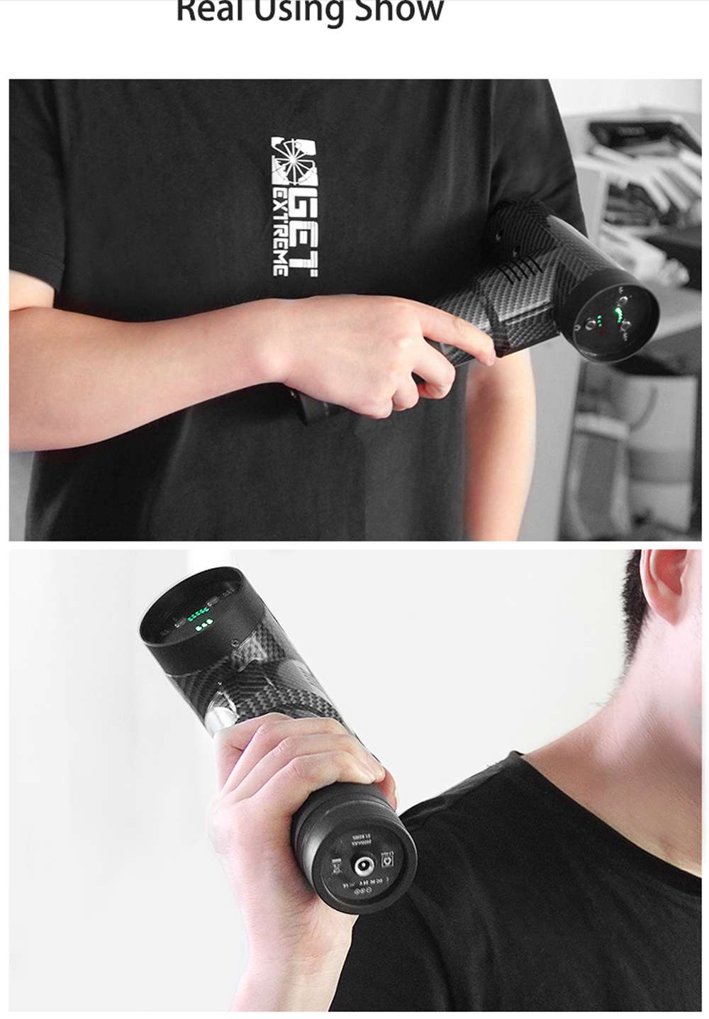 EMGUN-17 Upgraded Electric Massage Gun Relax Muscle Therapy Device Professional Body Relaxation Massager - Black