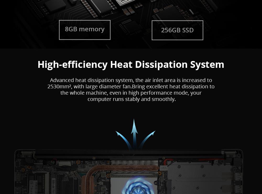 VORKE Notebook 15 4G Laptop Intel Core i5-8250U 15.6'' Screen 1920*1080 Windows 10 8GB DDR4 256GB SSD - Silver