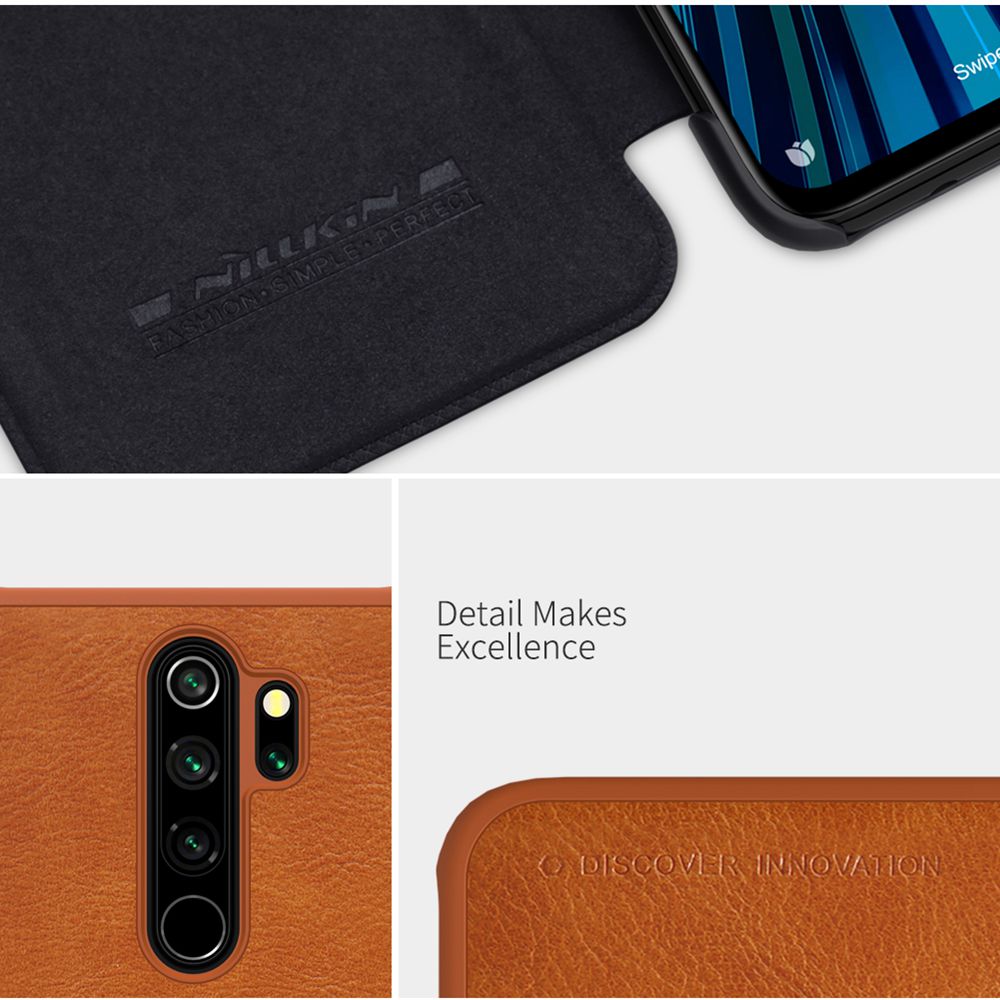 NILLKIN Protective Leather Phone Case For Xiaomi Redmi Note 8 Pro Smartphone - Red