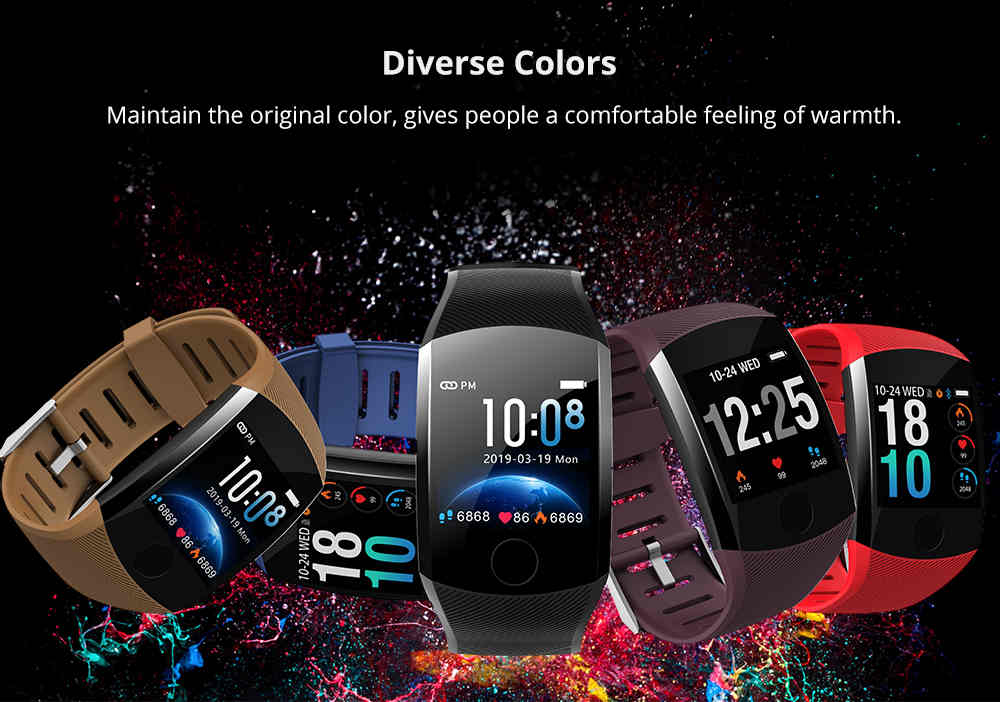 Makibes B01 Smartwatch 1.3 Inch TFT Screen Blood Pressure Heart Rate Sleep Monitor IP67 Multi Sport Modes Fitness Tracker - Black