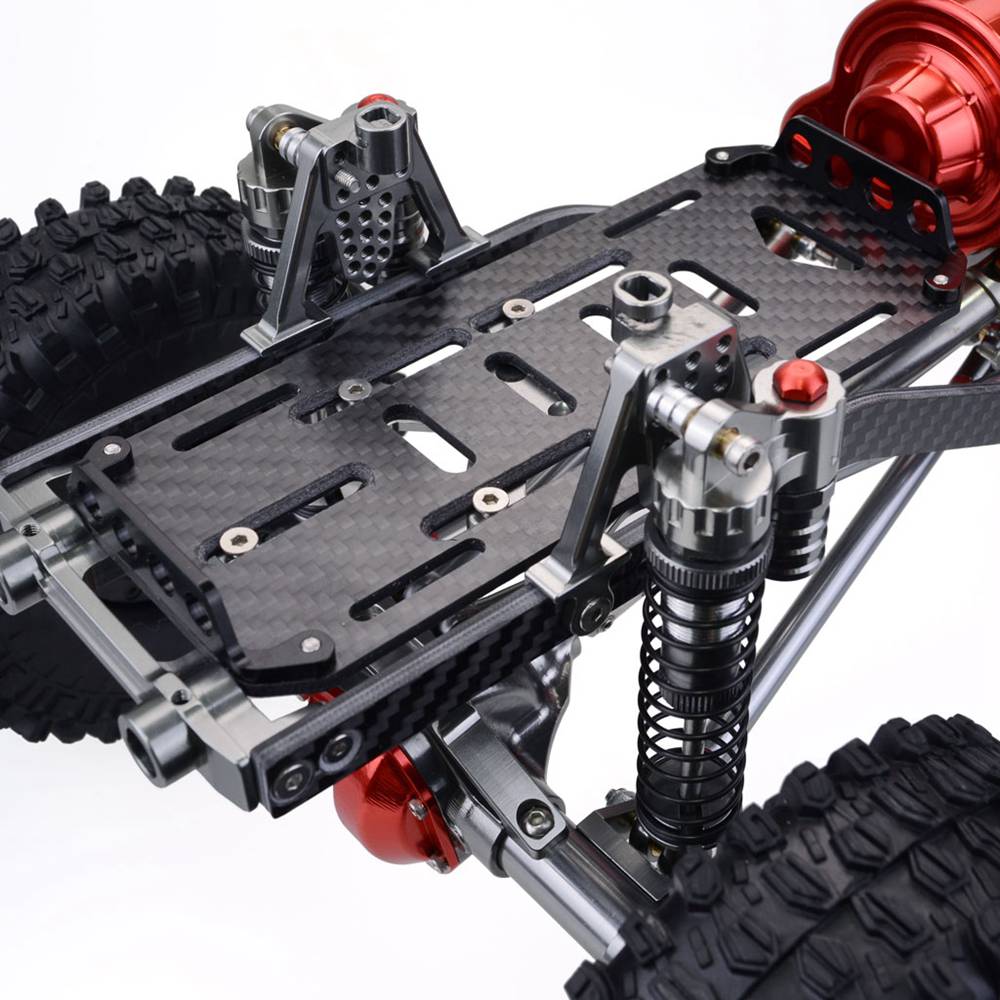 Upgrade Straight Bridge 313mm Wheelbase CNC Aluminum And Carbon Fiber Chassis With Power System For 1/10 AXIAL SCX10 RC Rock Crawler Climbing Vehicle