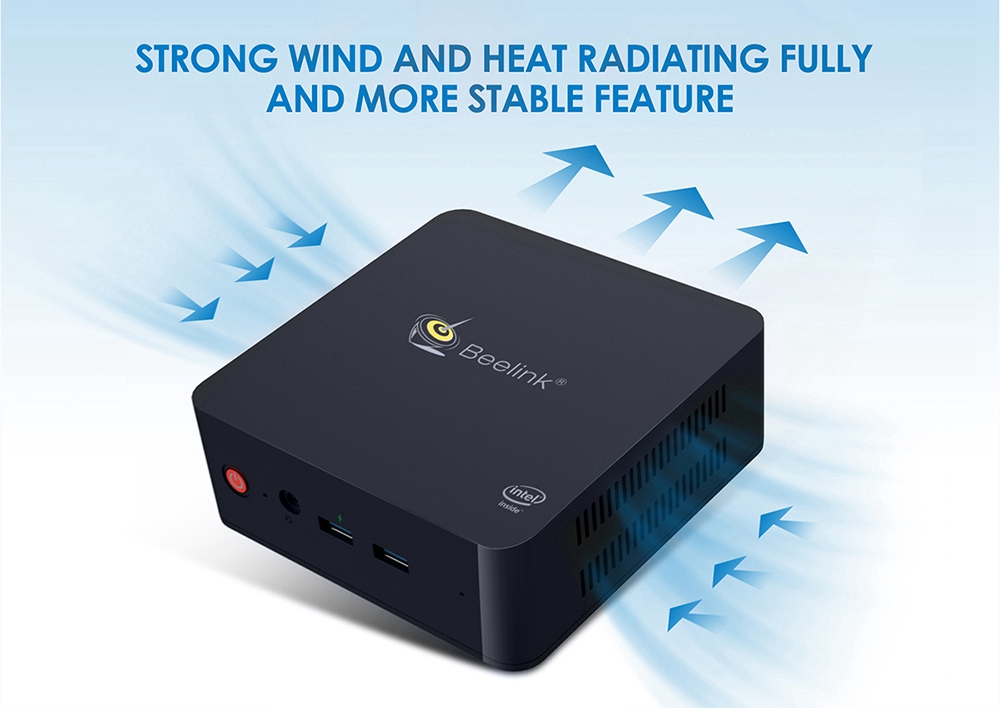 Beelink L55 Intel Core I3-5005U 8GB RAM 512GB SSD Windows 10 Mini PC Dual Band WiFi Bluetooth Dual Gigabit LAN HDMI+DP-Black