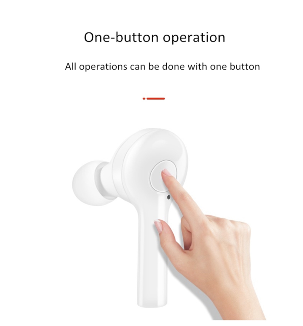 TW08 TWS Bluetooth 5.0 Earbuds Binaural Call Siri Voice Assistant 500 mAh Charging Case Stereo Hifi Sound Noise Cancelling - White