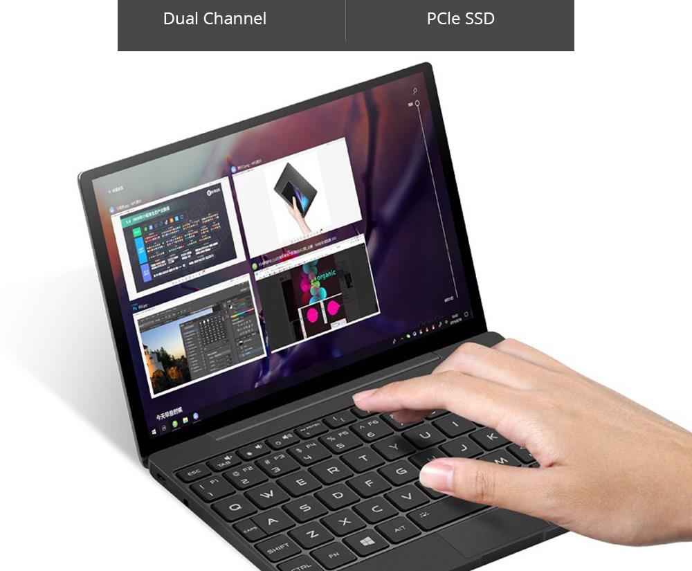 Magic-Ben MAG1 Pocket Laptop 8.9" IPS Touchscreen 2560*1600 Intel Core m3-8100y 8GB Memory 256GB SSD Full Metal Slim body Ultra Light Backlit Keyboard Fingerprint Window 10 - Black